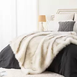 Faux fur throw