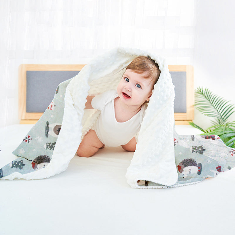 Minky dot baby blanket