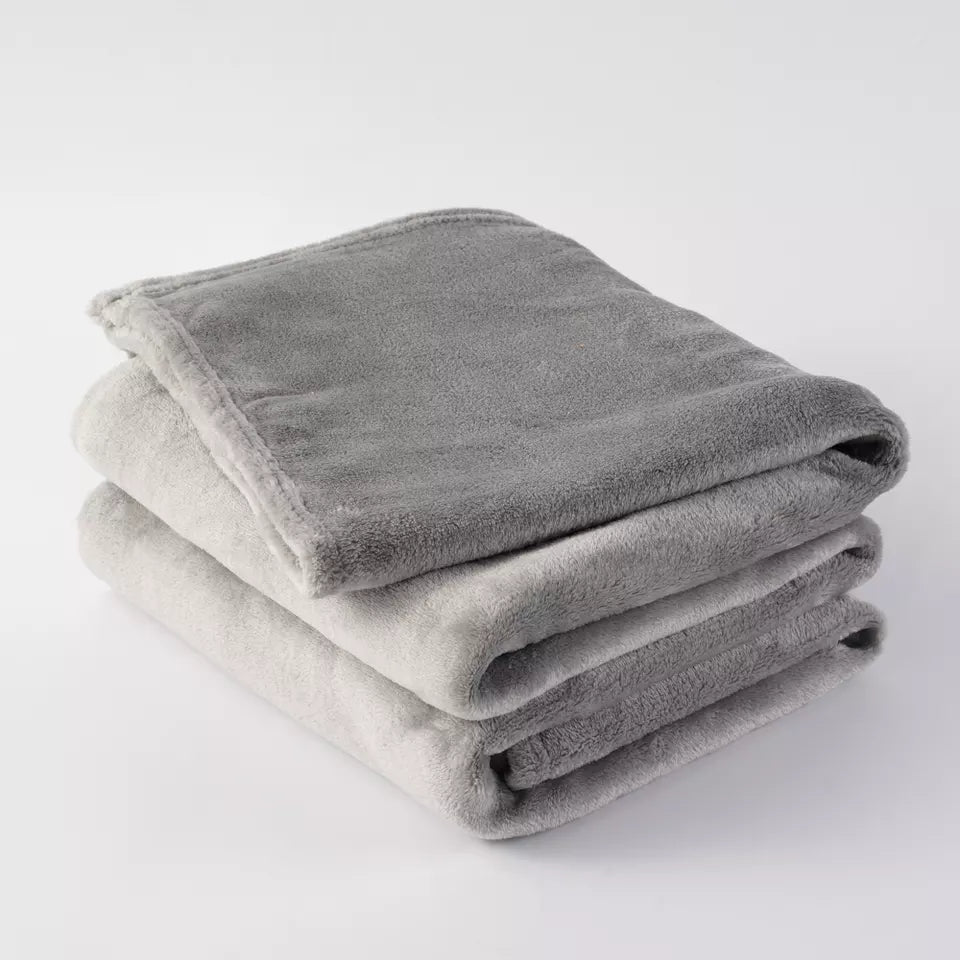 Solid flannel fleece blanket